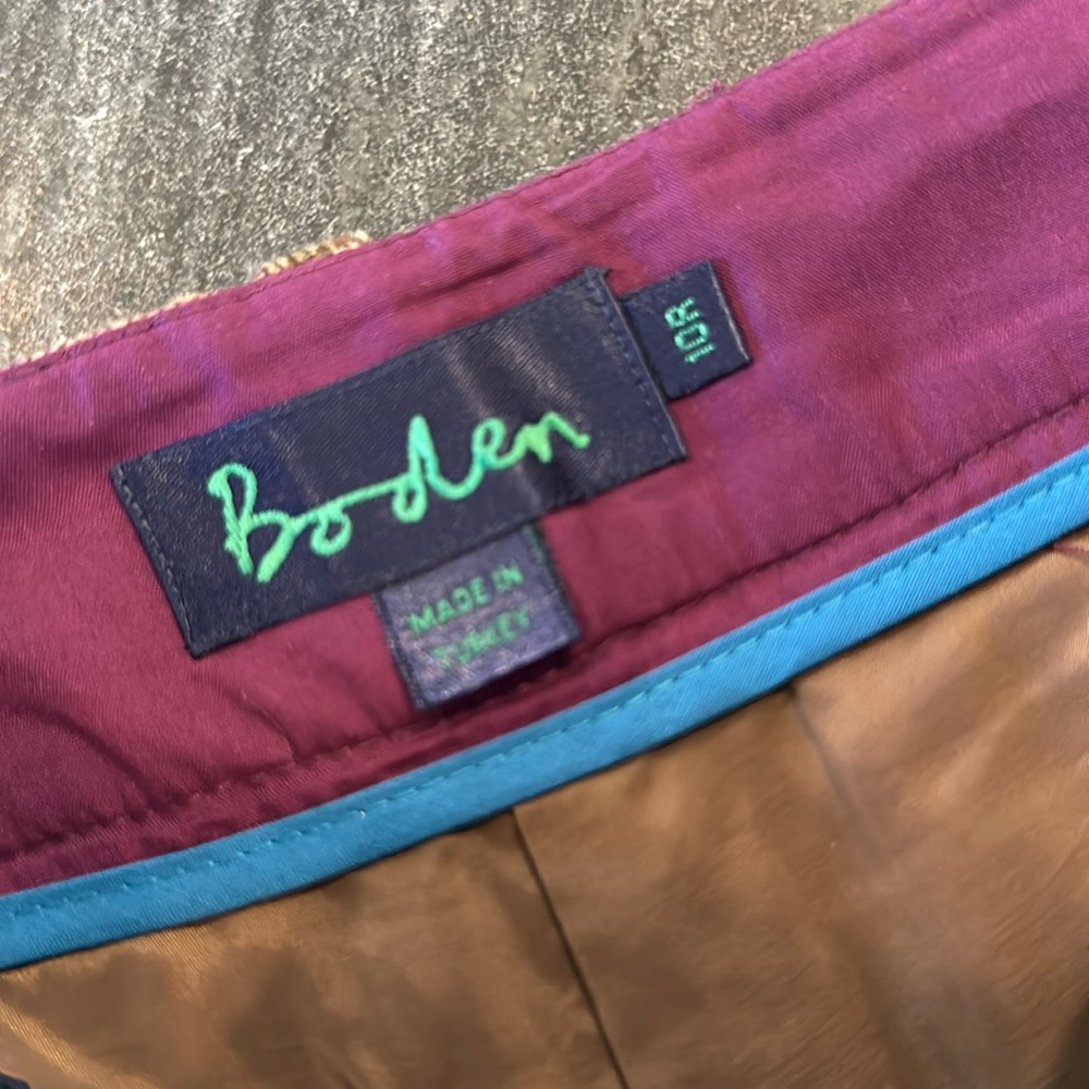 Boden Wool Pants Brown Plaid Womens Size 10 Lined Classic Career Business